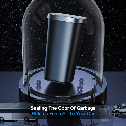 Mini Car Trash Can with Lid, Cup Holder Trash Can for Car with 3 Rolls Mini Trash Bags, Waterproof Small Car Garbage Can for Car Home Office Desk ...