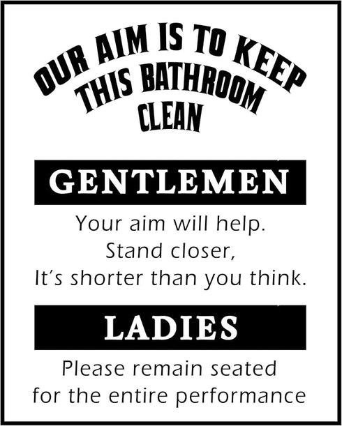 Posterizer 1 pcs-Our Aim is to Keep This Bathroom Clean-Quotes- Gift for Men Women Entrepreneur Teens- Bathroom, restroom Decor- unframed wall art...