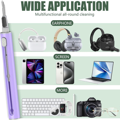 ?1 Pack? Cleaner Kit for AirPods Pro 1 2 3 Earbuds,Cleaning Kit Pen Shape with Soft Brush Flocking Sponge Tool for Bluetooth Earphones Headphones ...