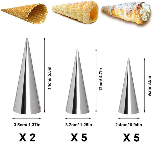26 PCS Cannoli Tubes, Woohome Stainless Steel Cannoli Forms Cream Horn Molds, Croissant Mold Baking Moulds Tubes for Danish Pastry Cream Roll Mold...