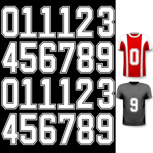 WILLBOND 24 Pcs Iron on Numbers, Jersey Heat Transfer Numbers 0 to 9 for Team Uniform Sports T-Shirt Football Basketball Baseball (8 Inch)...