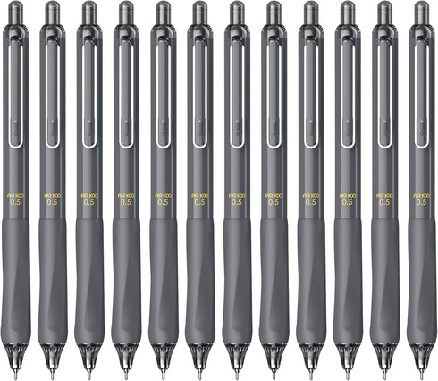 ParKoo Gel Pens Quick Dry Ink Fine Point 0.5mm, Retractable Rolling Ball Black Ink Pen, Click Silent Pens Set for Journaling Notetaking Drawing Sk...