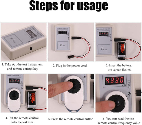 250-450 MHZ Digital Frequency Meter Detector Cymometer, Remote Control Tester Tools Handheld Digit Frequency Counter...