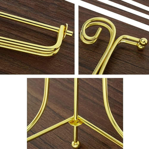 Artliving Metal Plate Stands for Display - 10-Inch Adjustable Easel Holders for Large Decorative Plates, Picture Frames, Cookbooks - Gold (2-Pack)...