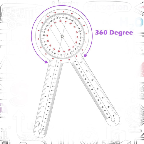 12 Inch Goniometer Transparent Orthopedic Angle Ruler Plastic Goniometer 360 Degree for Body Measuring Tape Goniometer Protractor Ruler (6 Pieces)...