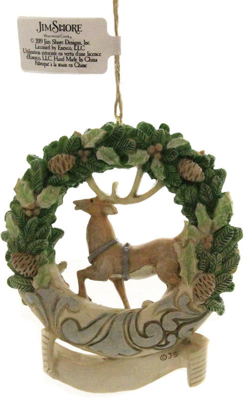 2019 Jim Shore Heartwood Creek Woodland Deer Wreath Christmas Ornament 6004175...
