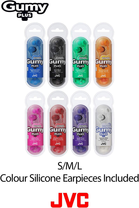 JVC HAFX5A Gumy Plus Inner Ear Headphones (Blue)...