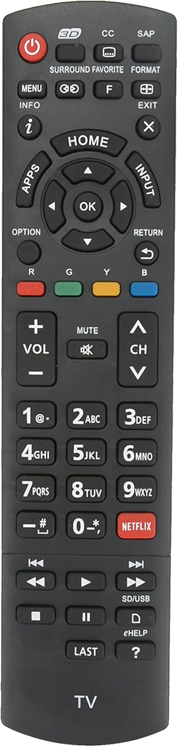 New N2QAYB000925 Replace Remote fit for Panasonic TV TC-60AS650U TC-55AS650U TC-50AS650UE TC-60AS640U TC-55AS680U TC-65AX900U TC60AS650U TC55AS650...