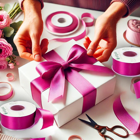 Allgala Double Sided Polyester Satin Ribbon 25 Yard Continuous Spool for Wedding, Bridal, Baby Shower, Gift Packing, Flower Bouquet Arrangement De...