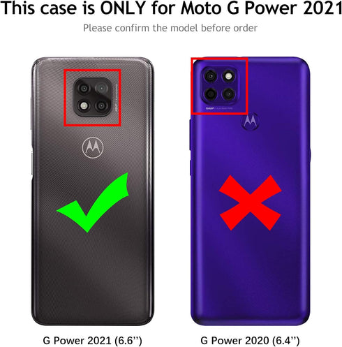 Jiunai for Moto G Power 2021 Case, 3-Piece Heavy Duty Armor Shockproof Tough Hybrid Dual Layer Drop Protection Bumper Rugged Matte Protective Phon...