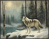 Posterizer 1 pcs-gray wolf in snowy wintery nature-oil painting style -4-Art for Animal Lovers-Landscape & Nature Art-Decor for Home & Office- unf...