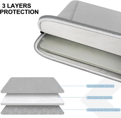 Laptop Sleeve Case 13.3 inch, Shockproof Protective Computer Cover with Accessories Pocket, Laptop Bag Compatible with MacBook Air/Pro 13-13.3 inc...