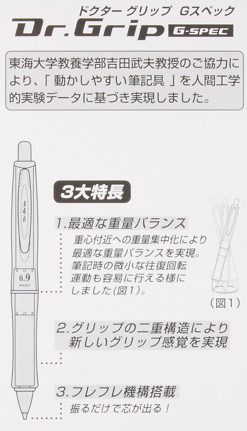 Pilot Mechanical Pencil Dr. Grip G-Spec, 0.9mm, Black (HDGS-60R9-B)...