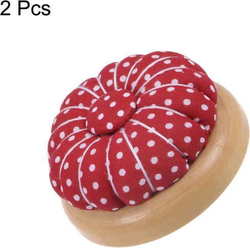 HARFINGTON Pin Cushions Sewing Needle Cushion Needle Holder Pincushions with Magnetic Wooden Base for Sewing Quilting Needlework DIY Crafts, Red W...