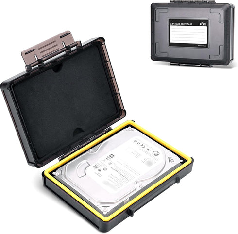 Hard Drive Case 3.5 inch External Hard Drive Portable Carrying Case, Water-Resistant and Shockproof HDD SSD Storage Case Bag with Stackable Design...
