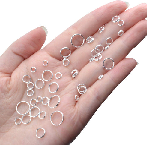 Iron Split Rings, 1 Box (100g) 6 Sizes Double Loop Jump Ring Small Split Key Rings Connector with a Jump Ring Opener Tool for DIY Jewelry Making -...