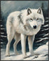 Posterizer 1 pcs-white arctic wolf in snowy nature-oil painting style -2-Art for Animal Lovers-Landscape & Nature Art-Decor for Home & Office- unf...