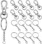 150Pcs Swivel Snap Hook Set,Stainless Steel Split Key Rings with Chain and Jump Rings Bulk for Keychain Lanyard,Crafts Supplies...