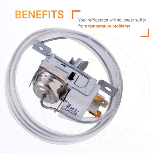 Upgraded 2198202 Refrigerator Cold Control Thermostat Replacement Part by Canamax - Compatible with Whirlpool and Kenmore Refrigerators - Replaces 2161284, WP2198202VP, WP2198202