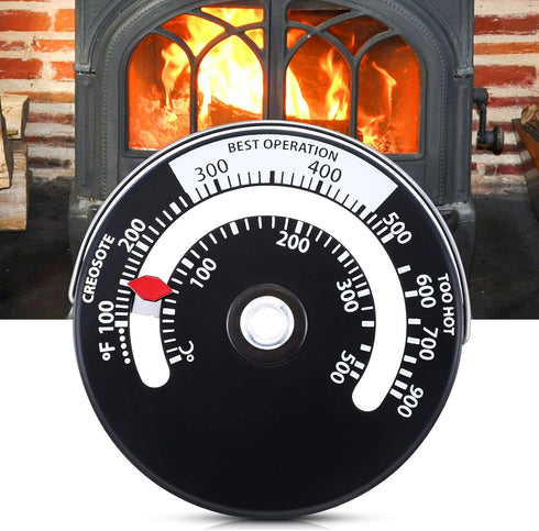 Frienda 1 Piece Wood Stove Thermometer Magnetic Oven Temperature Meter for Wood Burning Stoves Fire Stove Pipe Thermometer for Avoiding Stove Fan ...