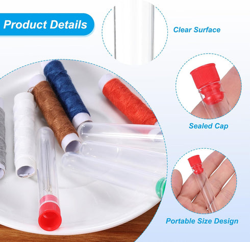 PATIKIL 4" Length Plastic Sewing Needle Storage Holder, 10 Pack Portable Embroidery Needle Pin Toothpick Storage Tubes Cases Box for Craft Knittin...