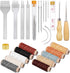 Cridoz 35 Pcs Leather Pouch Kit with Hole Punch, Sewing Tools, Waxed Thread and Large-Eye Stitching Needles for Beginner Crafting Projects...