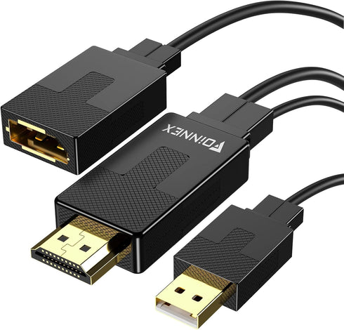 FOINNEX HDMI to DisplayPort Adapter, 4K@60Hz Not-Bidirectional HDMI to Display Port, Unidirectional HDMI Source to DP Display Male to Female for C...