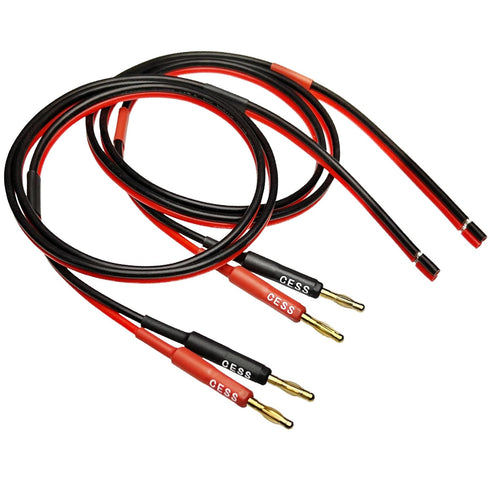 CESS-225-3f Banana Plug Adapter Connector to Bare Wire Open End Audio Cable DIY for Speakers & Amplifier, 2-Channel, 14 Gauge (3 Feet)...