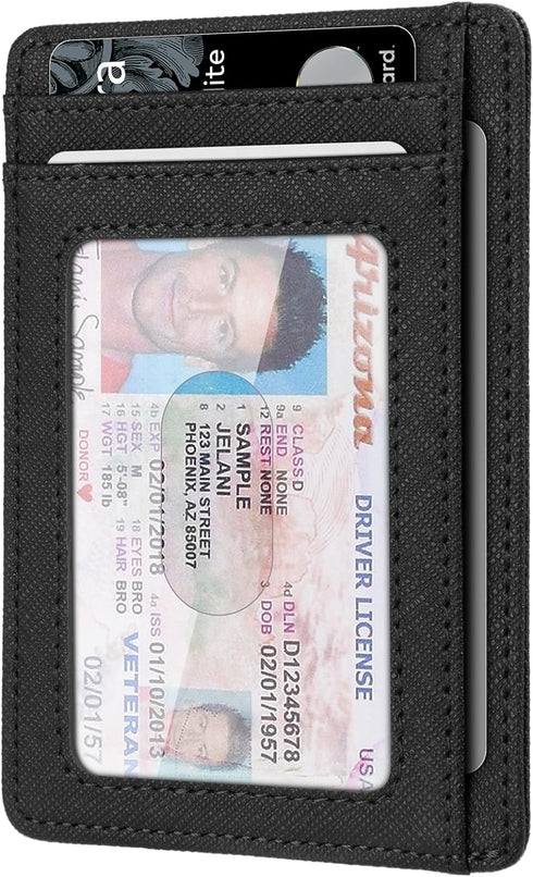 RUNBOX Slim Minimalist RFID Blocking Wallet for Men Women Front Pocket Leather Gift Box...