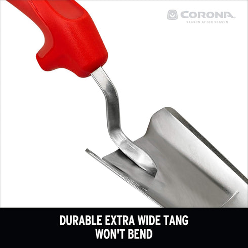 Corona CT 3314 Premium Stainless Steel ComfortGEL Garden Trowel, 13.5" Overall Length, Handle Length 7", Red...