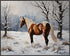 Posterizer 1 pcs-majestic horse in snowy winter scene-oil painting style-6-Art for Animal Lovers-Landscape & Nature Art-Decor for Home & Office- u...