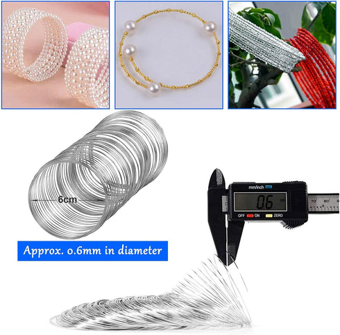 300Loops Memory Beading Wire for Jewelry Making,DIY Jewelry Wire Craft Memory Wires Cuff for Jewelry Making DIY Bracelet Necklace Crafts Supplies ...