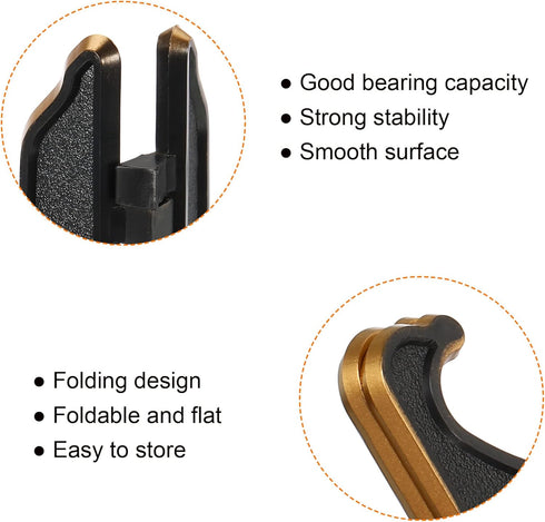 PATIKIL 5" Acrylic Decorative Plate Stand Holder, 4 Pack Table Use Foldable Picture Easel Frame Holder for Displaying Photos, Card, Canvases, Blac...