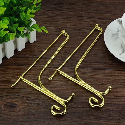 Artliving (2 pack 8 Inch Iron Display Stand, Gold Iron Easel Plate Display Photo Holder Stand, Displays Picture Frames, Cookbooks, Decorative Plat...