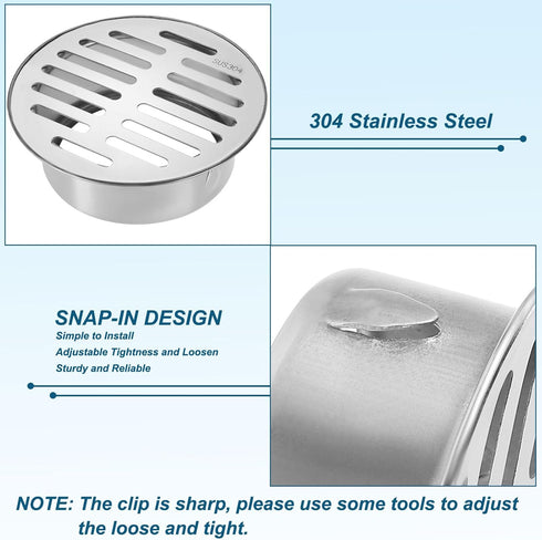 PATIKIL Gutter Guard, 304 Stainless Steel Downspout Strainer, Anti-Blocking Outdoor Gutter Cleaning Tool for Blockage Leaves Debris, 2 Inch...