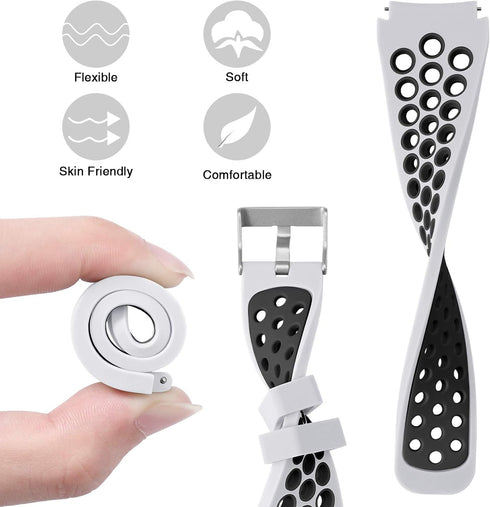 Lerobo 22mm Watch Band Compatible with Samsung Galaxy Watch 46mm/Galaxy Watch 3 45mm/Gear S3 Classic/Frontier,22mm Soft Silicone Breathable Watch ...