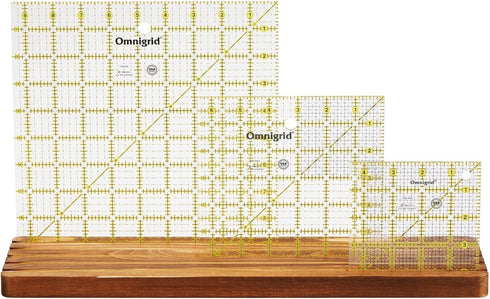 5-Slot Wooden Quilting Ruler Stand and Template Organizer, Sewing Accessories and Supplies 17 x 4 in...