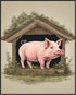 Posterizer 1 pcs- A pig on a small pigsty-Art for Animal Lovers- Gift for Men Women Entrepreneur Teens-Living Room Bedroom Decor- unframed wall ar...