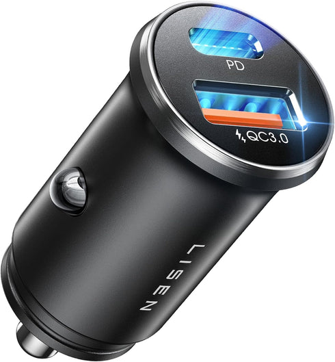Car Charger USB C, 54W Super Fast Car Charger Adapter, LISEN All-Metal Cigarette Lighter Adapter, Dual Port PD 36W/12V USB C Car Charger Plug for ...