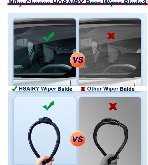 Rear Windshield Wiper Blade for Jeep Grand Cherokee 14-22, for KIA Rio 12-22 Sorento 10-15 Soul 10-22, for Chevy HHR 06-11, for Hyundai Accent 12-...