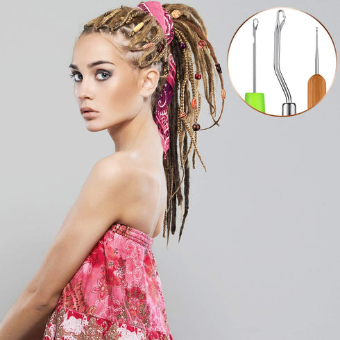 9 Pieces Crochet Hook for Hair Different Sizes Latch Hook Interlocking Tool Crochet Hair Needles Dreadlock Accessories...