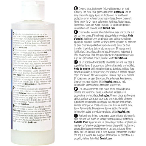 DecoArt Triple Thick Gloss Glaz, 8 fl oz Bottle,White Blue...