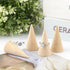 AUEAR, 10 Pack Wood Cone Ring Holder Finger Jewelry Display Stand DIY Craft Wooden (Natural, Vertical Shaped)...