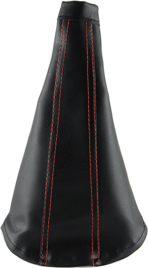 Pilot PM-22181R Faux Leather Hand Brake Boot - Universal Fit / Black w Red Stitching...