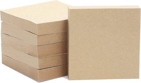 Juvale 6-Pack Kraft Paper Sticky Notes 3x3 inch, Brown Self-Adhesive Memo Notepad Set, Self-Stick Note Pads for Office Work, Home, School, Teacher...