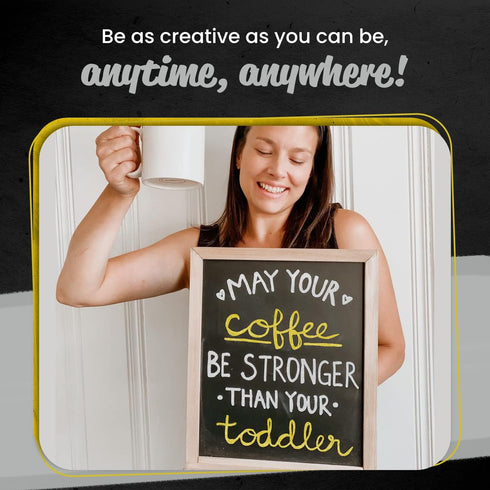 Metallic Chalk Markers (2 Pack) Liquid Chalk Pens for Blackboards, Chalkboard, Bistro Menu, Window Markers for Cars - Wet Wipe Erasable - 15mm Jum...