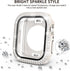2 in 1 Waterproof Bling Case Compatible for Apple Watch 40mm Screen Protector SE Series 6/5/4, Women Glitter Diamond Rhinestone Bumper Face Cover ...