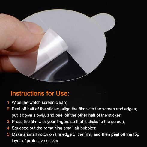 5pcs Watch Glass Screen Protectors 40mm HD High Definition Anti-Scratch Waterproof TPU Universal Round Smartwatch Screen Protective Film Protector...