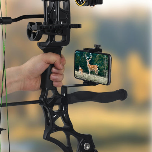 Universal Compound Bow Phone Holder Aluminum Alloy Smartphone Mount for Archery Hunting - Instant Photo and Video Recorder...