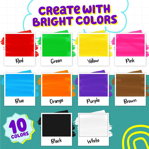 Chalkola Chalk Markers for Blackboard, Chalkboard, Window, Bistro, Car Glass, Board, Wall Calendar (10 Pack, 6mm Reversible Tip) - Wet Wipe Erasab...